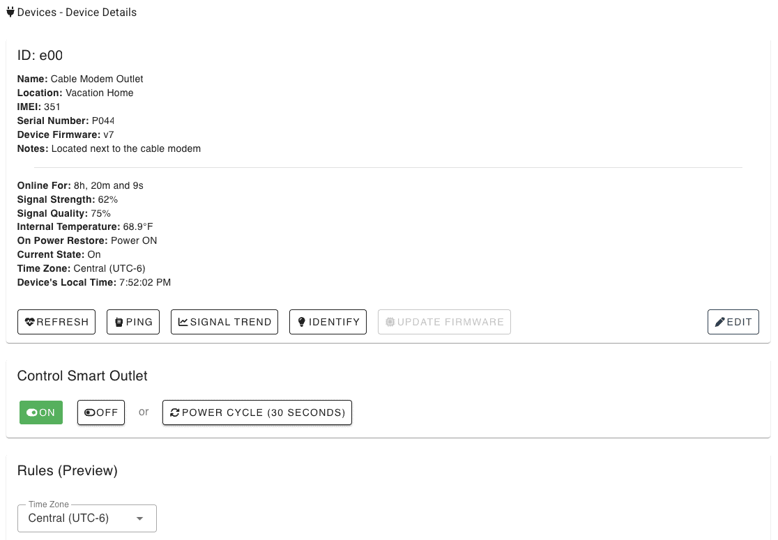 Device Information Dashboard