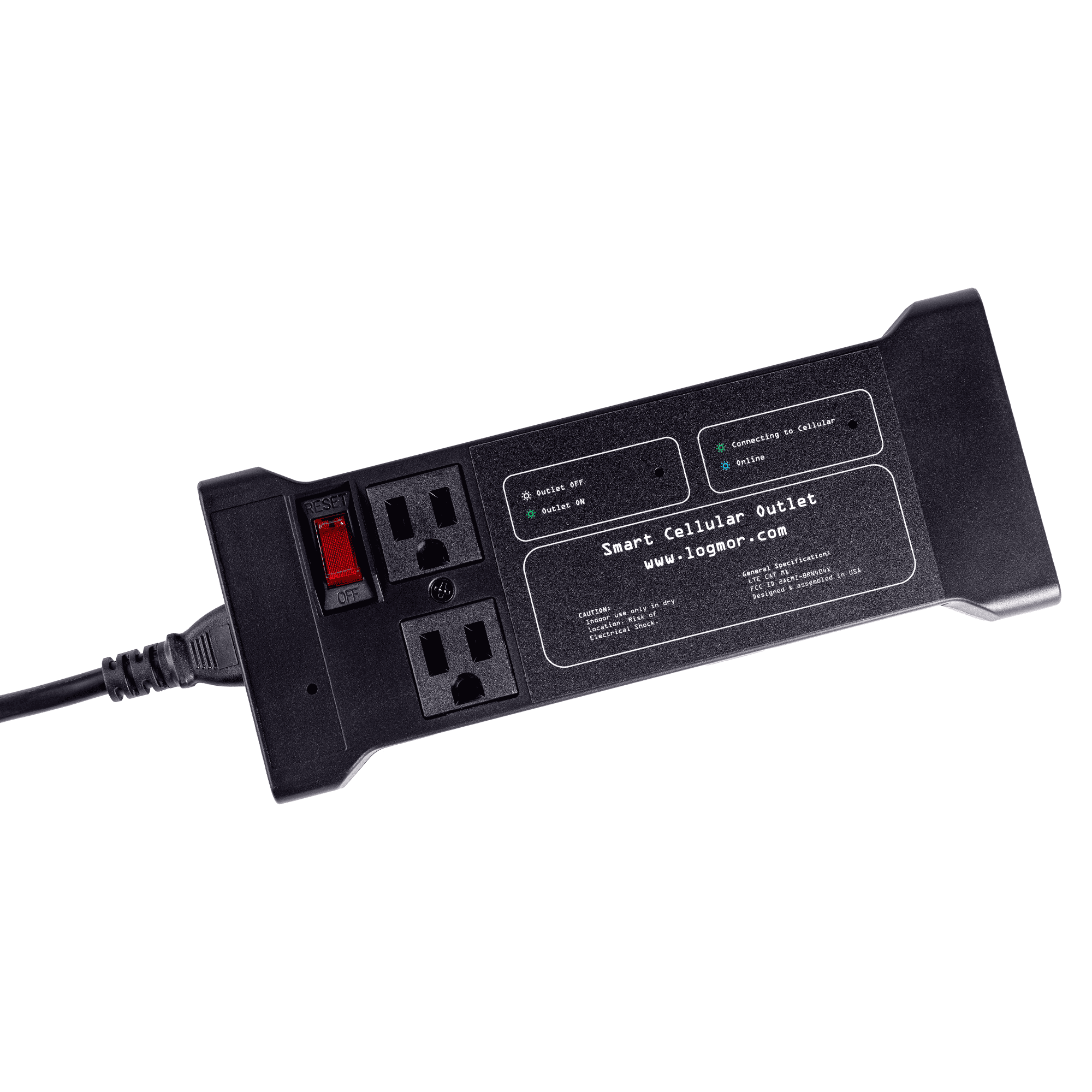 Cellular Controlled Smart Outlet RESTful API interface showing connectivity options